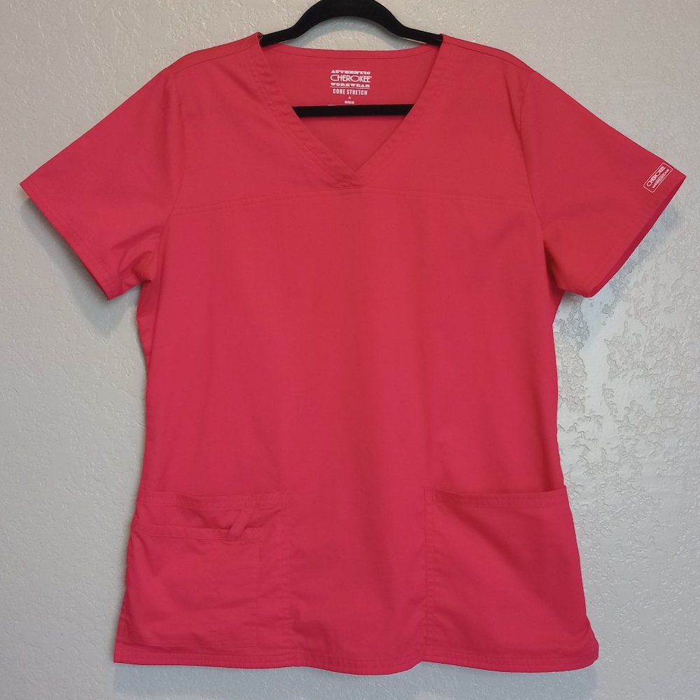 Cherokee Pink Women's Size M Scrub Top